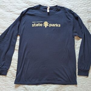 Jerzees Navy Blue West Virginia State Parks Long Sleeve Shirt